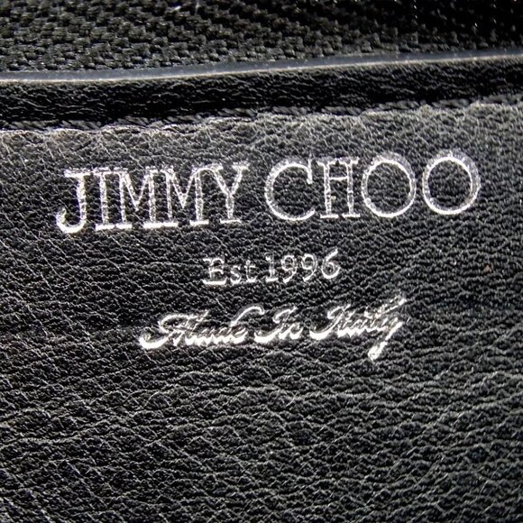 837160AM (G2) Jimmy Choo Wallet Long Studded Zip Around Black Leather - Picture 12 of 13